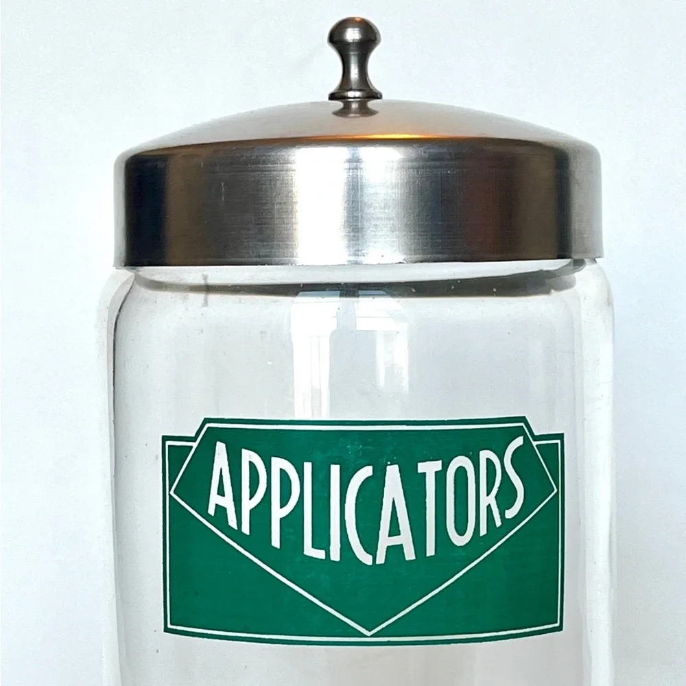 Vintage Apothecary Jar Mid Century Medical Glass Jar with Steel Lid by Profex